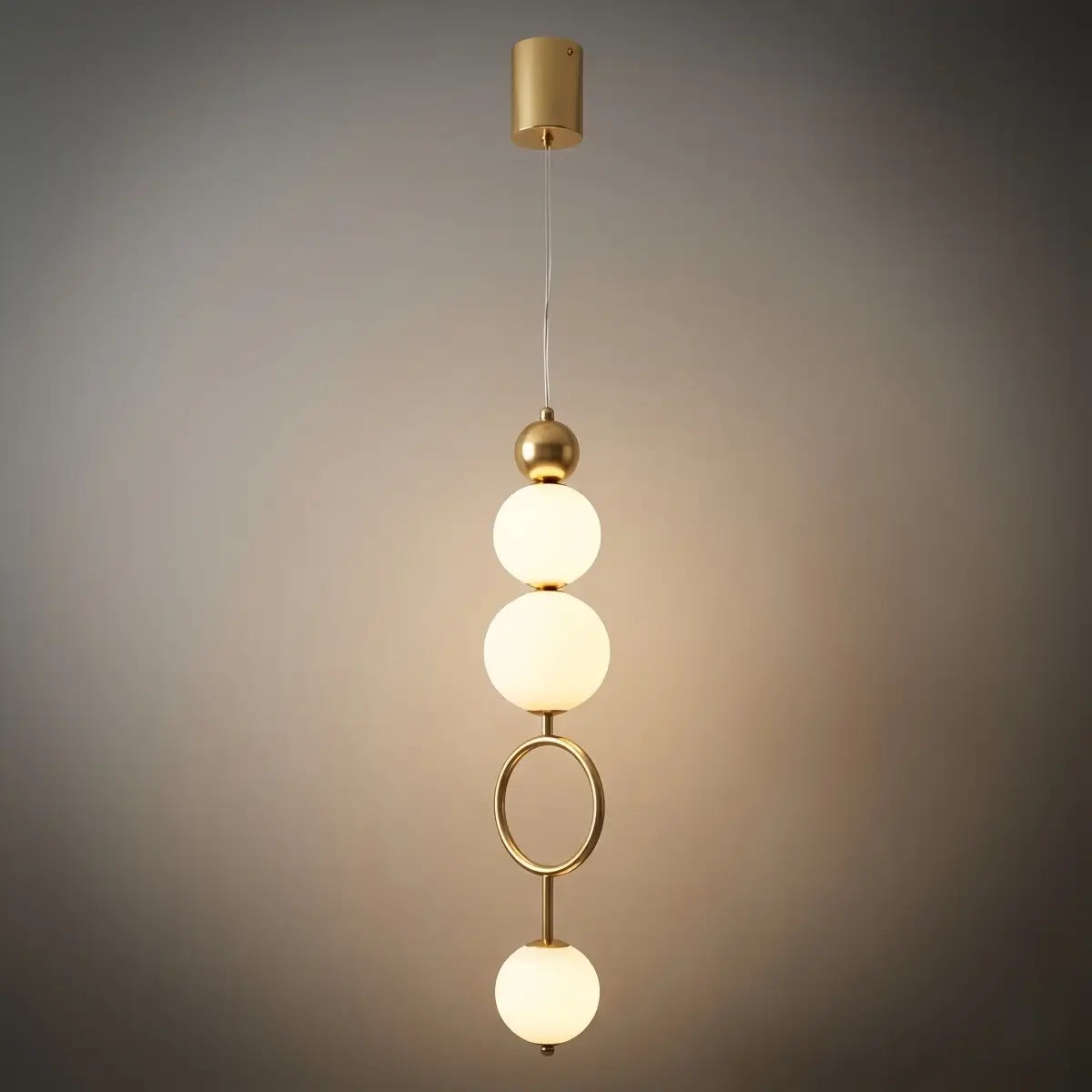 Minimalist Pendant Light — Iron & Glass Gold&White / Silver&White